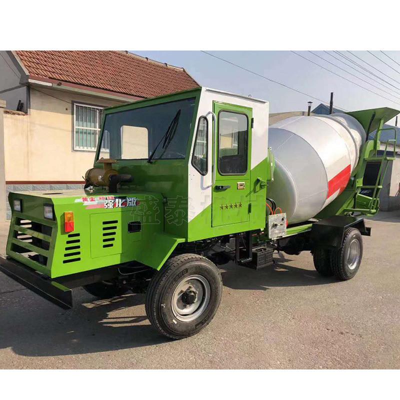 混凝土搅拌运输车全自动上料搅拌一体机水泥搅拌机自走平口搅拌车