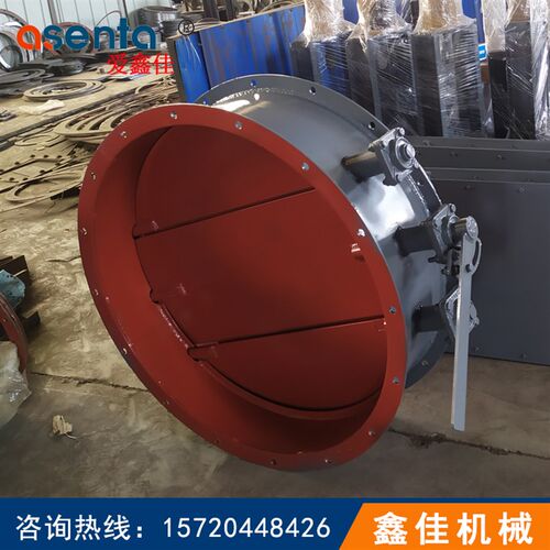 DN630手动涡轮百叶通风蝶阀烟道风管手柄式带刻度盘调节圆形风门