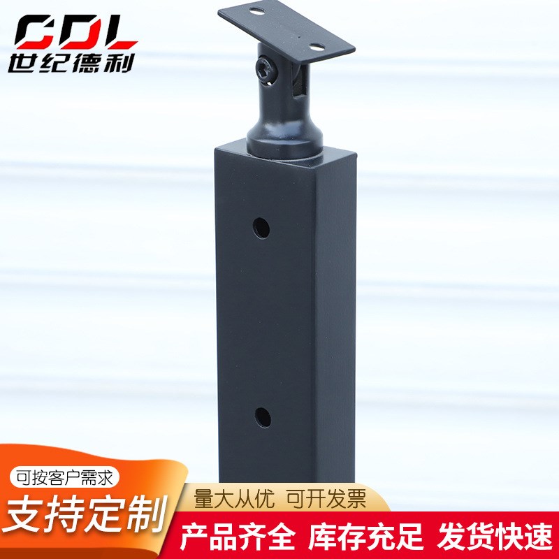 不锈钢黑色扁管立柱穿管立柱w304/316材质不锈钢楼梯扶手立柱