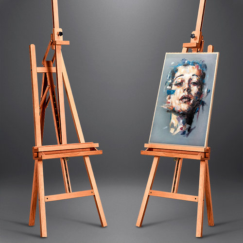 1.7米升级款前倾画架榉木画室多功能油画架子素描架折叠广告楼盘