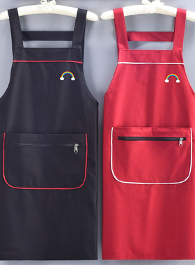 餐饮围裙家用厨房做饭布料透气耐磨男女工作服定制Tlogo1ogo