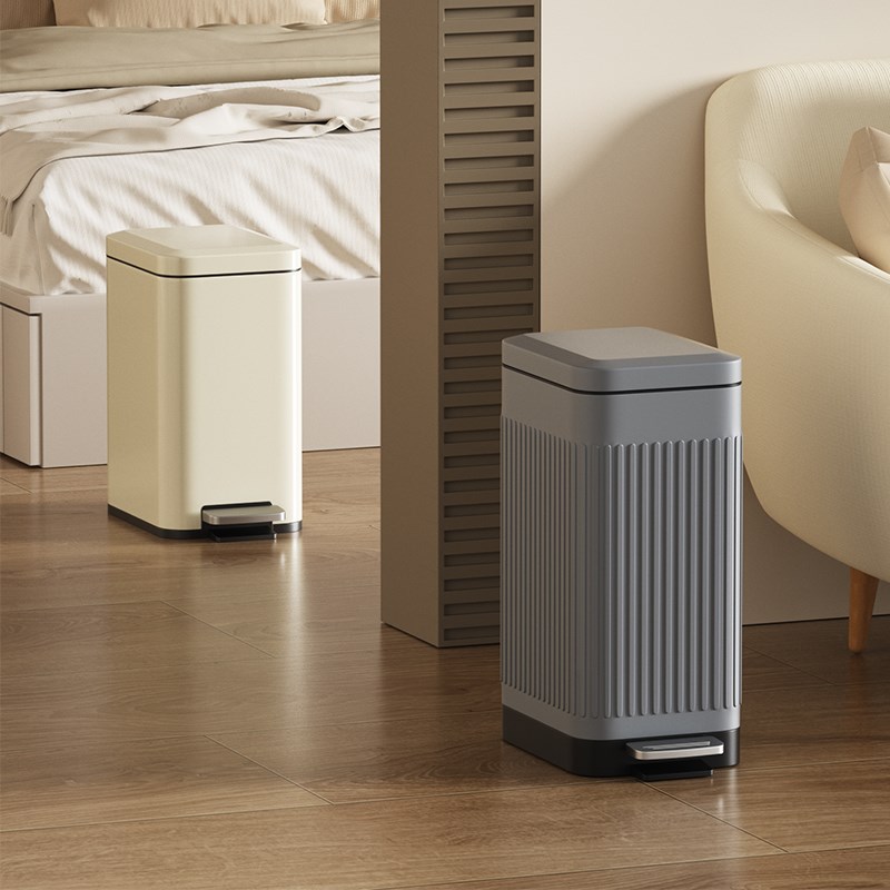 帝梵新款脚踏式垃圾桶家用厨房客厅大容量K卫生间厕所脚踩窄缝带