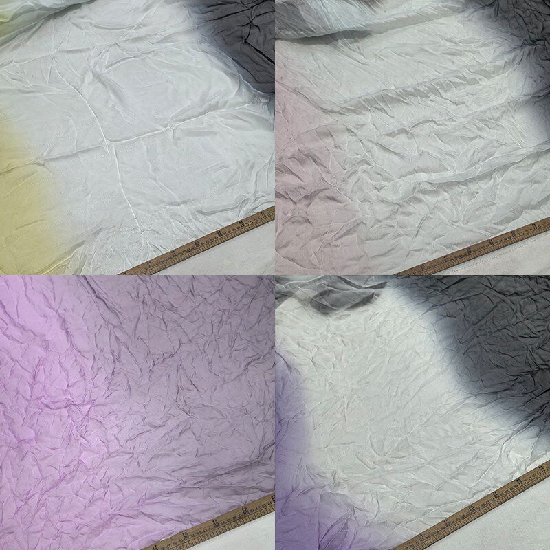 蚕之语b8621-b8640#真丝面料纯色渐层色雪纺纱乔其纱零布料按张售