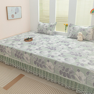 高级感榻榻米床单单件冬季牛奶绒炕单大尺寸防滑床盖带裙边可定制