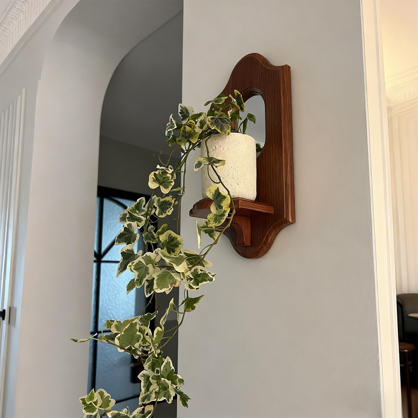 中古风香薰托盘壁挂烛台植物墙上置物架法式装饰镜民宿咖啡厅软装