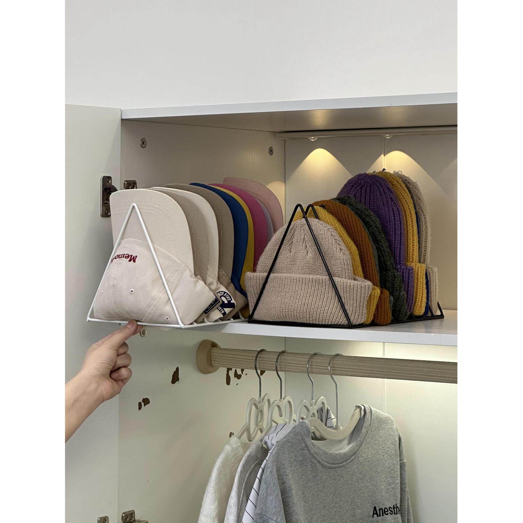 帽子收纳架毛线帽收纳神器铁艺棒球鸭舌帽分层展示架网球帽陈列架