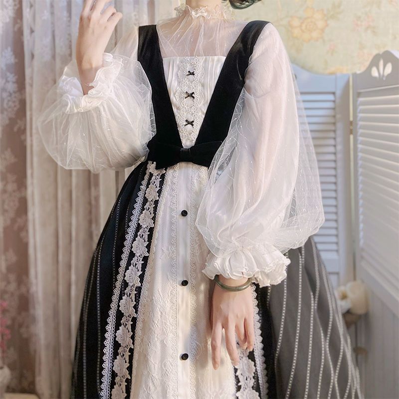 lolita内搭海妖内搭银丝雪纺仙气亲肤百搭洛丽塔衬衫内搭现货