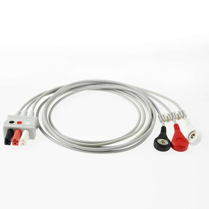 兼容监护仪MEC1000 T5 UMEC12  IPM 心电导联线三导扣式分线通用