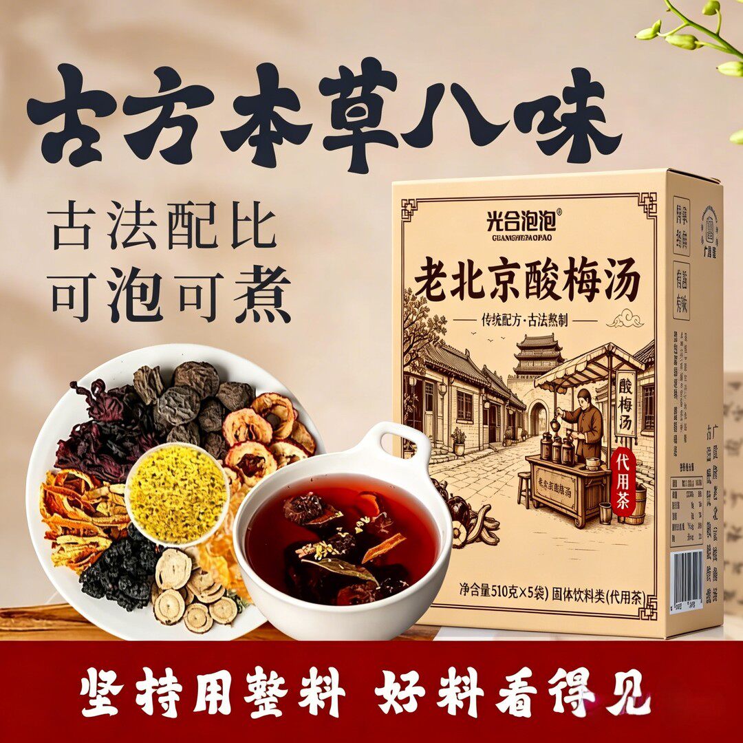 【数量填3优惠】老北京酸梅汤乌梅山楂陈皮饮乌梅汤免熬煮