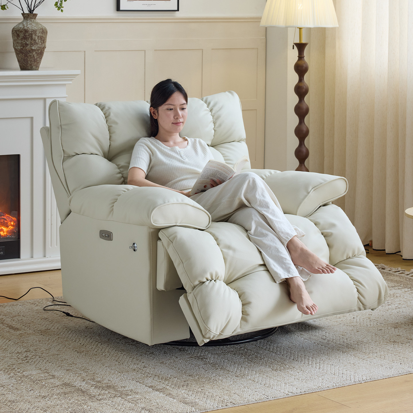 云朵电动单人沙发客厅家用休闲摇摇椅头等太空按摩椅懒人沙发躺椅