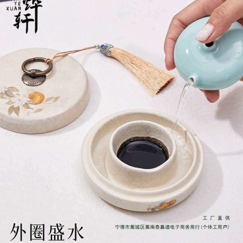 火锅砚台墨碟创意砚台文房四宝套装砚台书法毛笔墨汁砚台墨盘书法