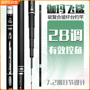 6.3 鱼竿超轻超硬鱼杆手杆3.6 3.9 4.5 5.4米碳素超细台钓竿 7.2