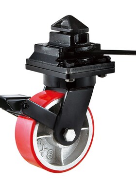 聚氨酯超高载重带锁头器集装箱脚轮6寸8寸I10寸12寸耐磨刹车万向