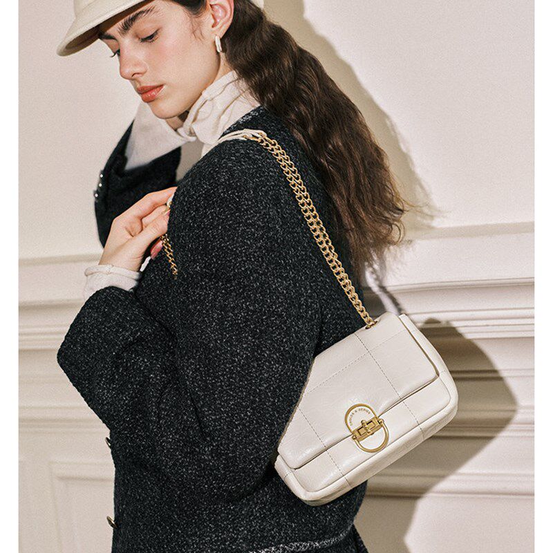 小众高级感单肩腋下包包女式2025新款白色炼条包百搭斜挎包女包