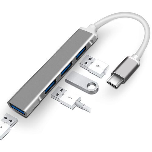 铝合金type-c集线器4口HUB分线器1拖4 1拖3扩展坞工厂 USB3.0好货