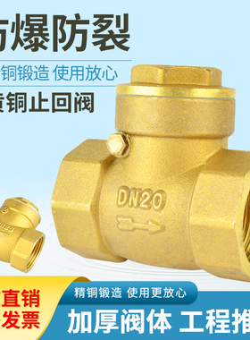 全铜卧式止回阀单向阀逆止阀工程4分6分1寸DN15 20 25 32 40 50