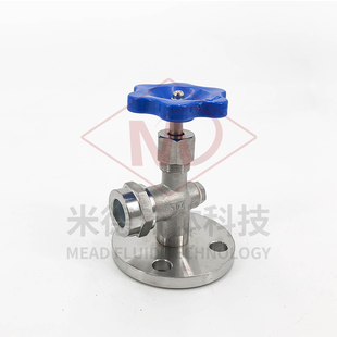 考克阀 304法兰式不锈钢圆方形水箱位计液位计考克玻璃管旋塞阀门