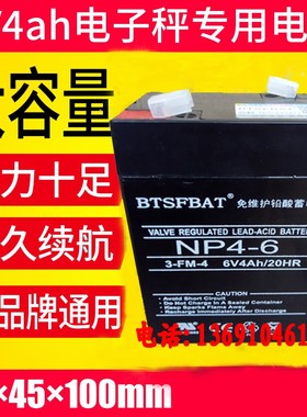 通用YOU SHEN蓄电池 6V4.0AH YS6040D 玩具车 童车 电子称用电瓶