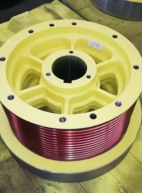 蒂森电梯曳引轮蒂森PMS280PMS300主机曳引轮PMS原装主机轮抱闸轮