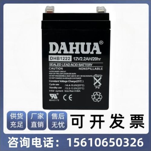 DAHUA蓄电池DHB1222大华12V2.2AH/20hr玩具车卷帘门消防电梯电瓶