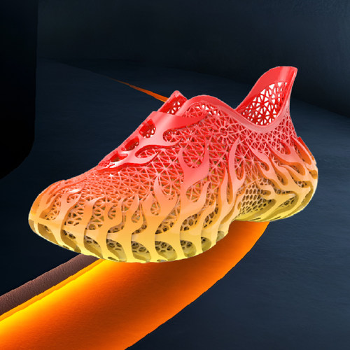 RCY 星火3D打印鞋一体鞋透气舒适软弹科技感时尚户外休闲运动鞋