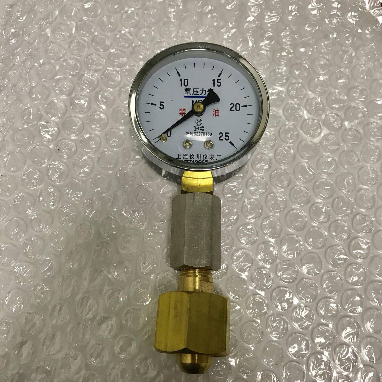 YO60氧气瓶压力测量三件套氧气表连接头过渡G5/8五分60MM 25mpa