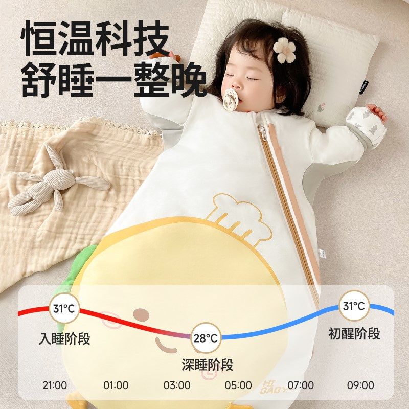 婴儿睡袋秋冬款加厚冬季新生儿宝宝春秋款恒温儿童通用防寒防踢被