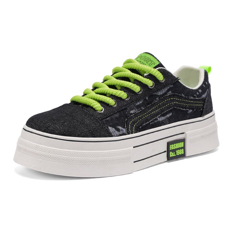 厚底板鞋男大码45夏季透气帆布青少年学生百搭运动潮大U码男鞋454