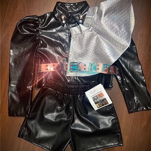 新款潮童模特走秀舞台活动演出时尚炫彩艺N术照套装潮服儿童摄影