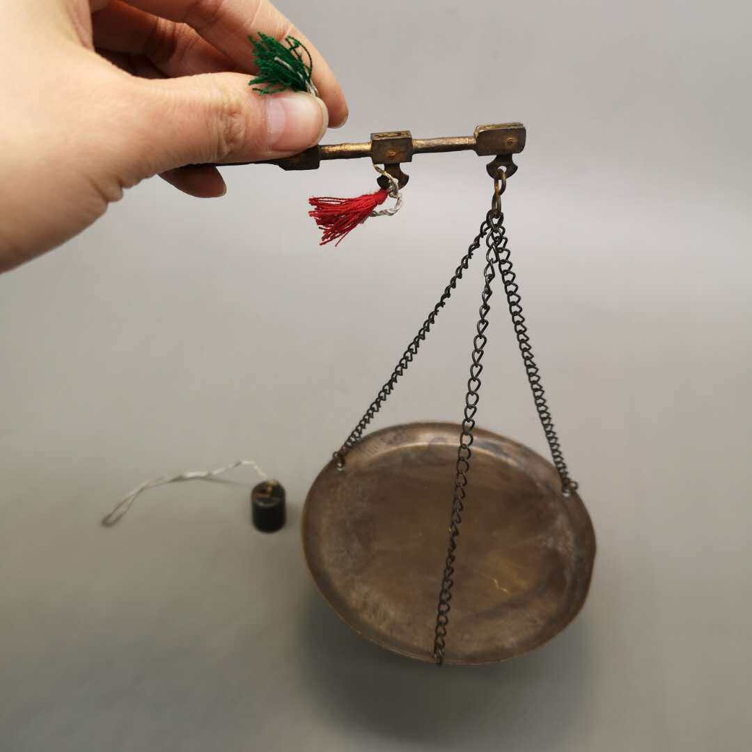 纯铜秤老式点子称复古老物件配药称戥子称厨房小称老铜克称中药称