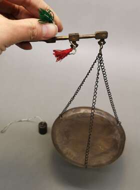 纯铜秤老式点子称复古老物件配药称戥子称厨房小称老铜克称中药称