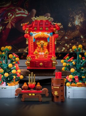 文武财神爷关公神龛转运桌面供台办公桌拜台转运摆件装饰品礼物