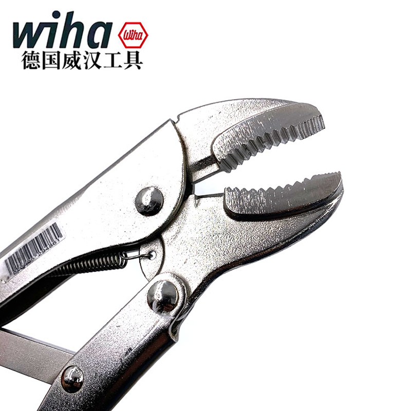 德国wiha威汉多功能圆嘴大力钳10寸加力固定夹持钳带钢丝剪压力钳