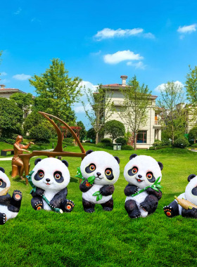 彷真玻璃钢雕塑动物p摆件户外园林景观景区幼儿园楼盘草坪装饰