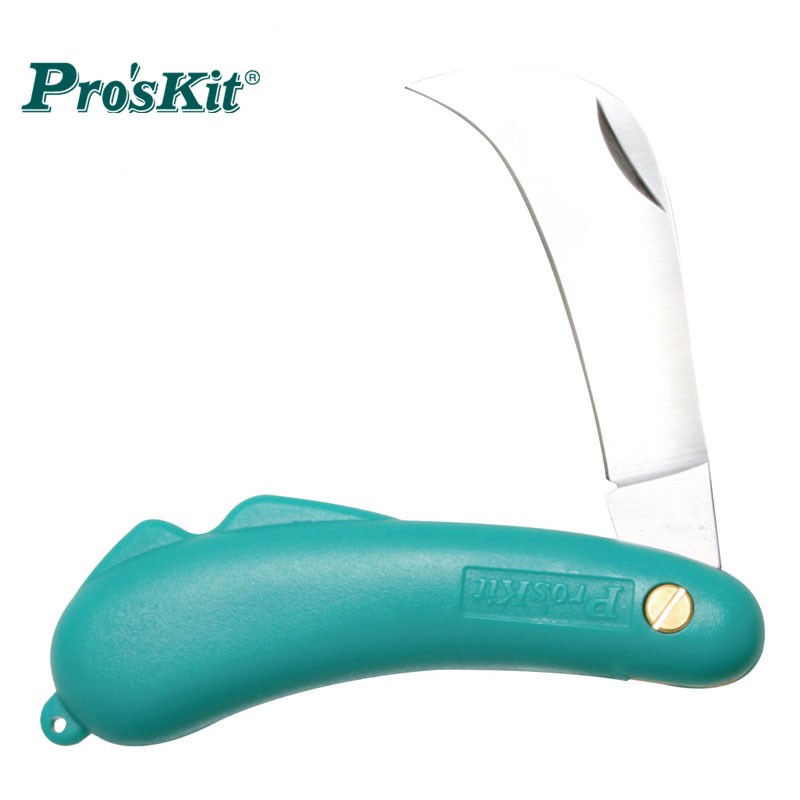 台湾宝工 PD-998 塑胶手柄不锈钢电工刀 剥线刀 弯刃电工刀具