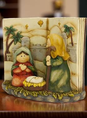 爆款新款卡通人物马槽摆件树脂工艺品创意客厅书房桌面摆设装饰品