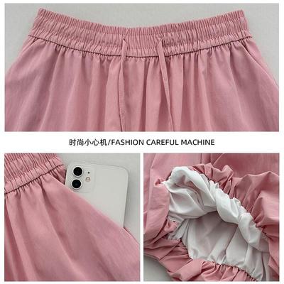 蓝色花苞半身裙女夏季轻薄透气蓬蓬裙高腰a字温柔风冰丝灯笼裙子