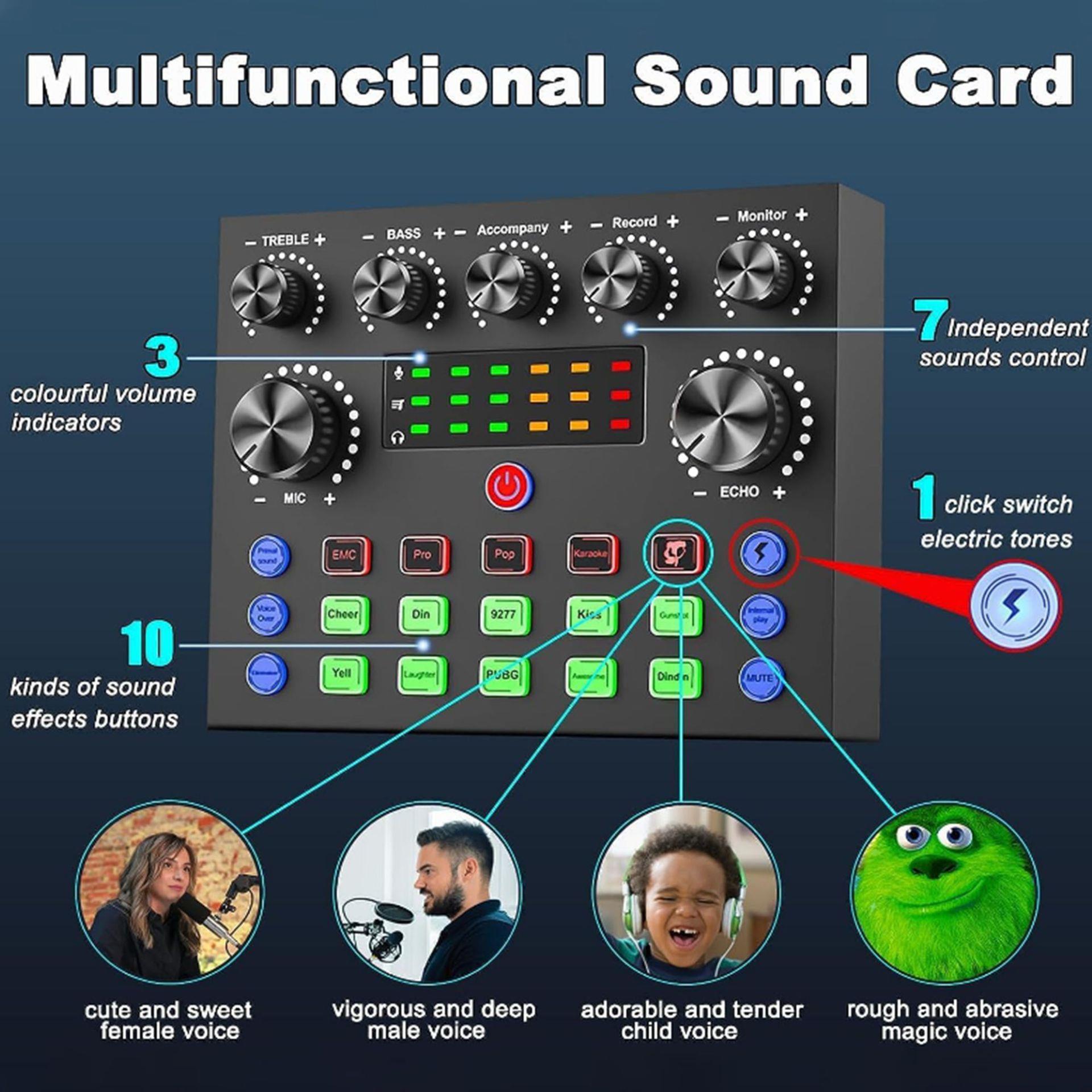 V8S英文直播声卡爆款爆款可配bm800悬臂套装声卡套装直播声卡