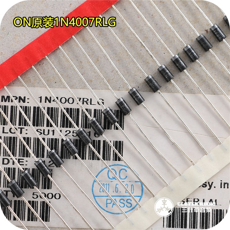 美国ON安森美 盘装1N4007TR 高速 整流二极管 1A 1000V 排带铜脚