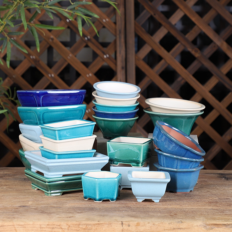 精品手工釉盆 小号微型花盆 掌中宝盆景盆 透气实用紫砂白泥