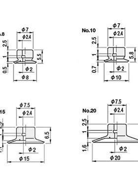 MISUMI米思米真空吸盘嘴强力气动机械手重载薄型 VPTS8/10/15/20