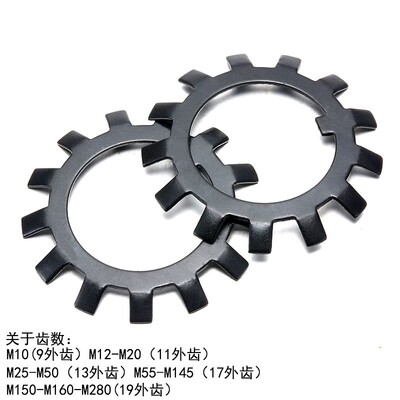 德标DIN5406多脚圆螺母用止退垫圈止动垫片多齿止退挡圈锁紧垫圈