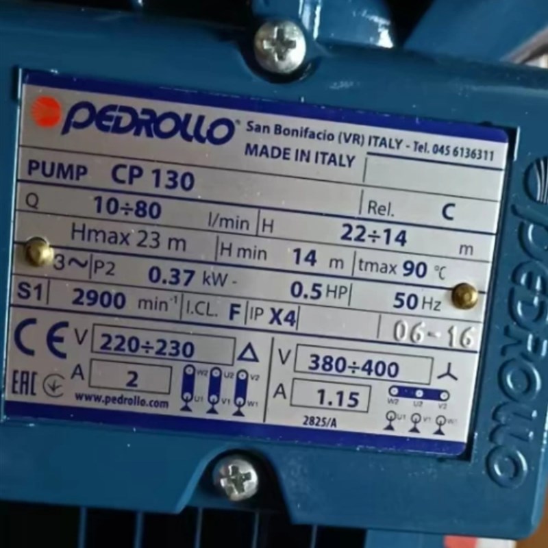 pedrollo佩德罗水泵CP132A,CP130配件叶轮电容进口PQ60,PQM60