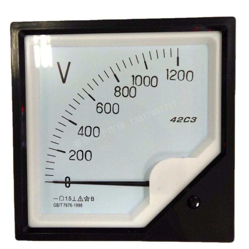 42C3直流电压表1200V指针式DC1500V 1.5KV 1.2KV 600V表头开柜表