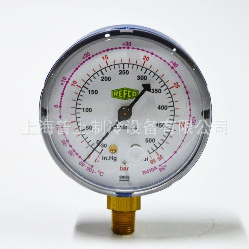 原装威科REFCO R410A空调雪种加氟压力表 冷媒加液表头 class1.6