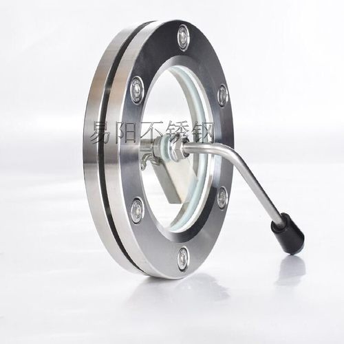 法兰视镜带刷304不锈钢刮板刮刀平板对夹焊接观察玻璃视窗DN80 65