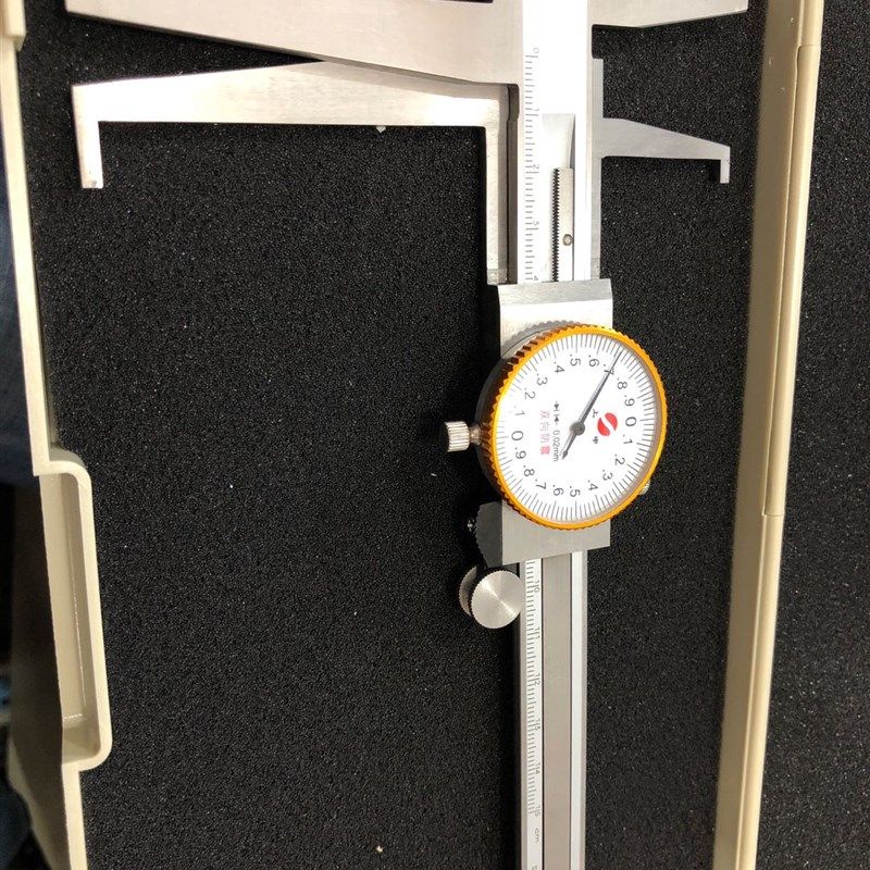 正品上海上申带表内沟槽游标卡尺10-150mm 精度0.02