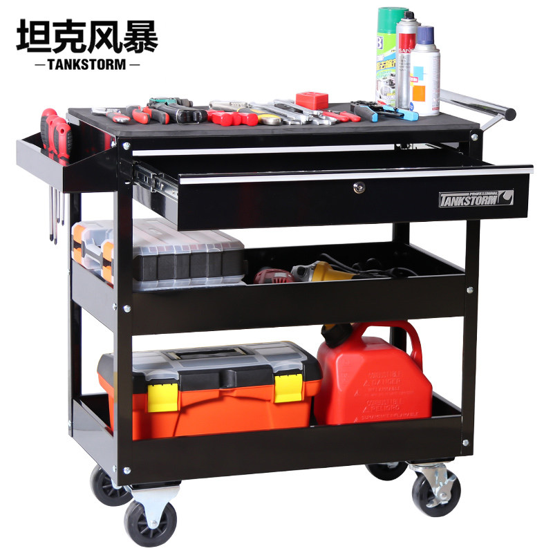 TANKSTORM三层手推车汽修维修工具车推车多功能零件车工具架子层