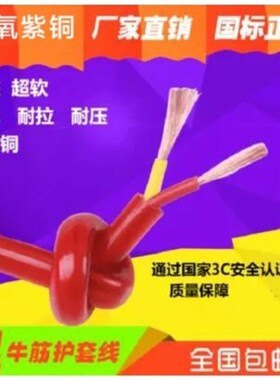 户外纯铜国标牛筋线2芯.3芯1.5/2.5/4平方护套软线电动工具电源线