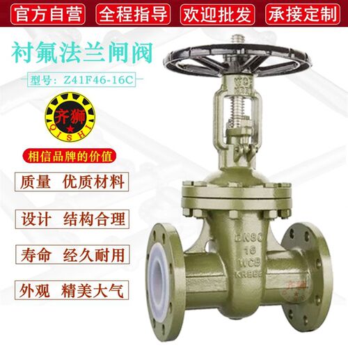 法兰衬氟闸阀 Z41F 铸钢全衬里四氟耐酸碱氧化剂防腐蚀开关切断阀